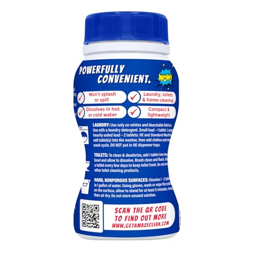 AMAZE Ultra Concentrated Bleach Tablets [6 bottles] - Original Scent - for Laundry, Toilet, and Multipurpose Home Cleaning. No Splash Liquid Bleach Alternative - Image 3