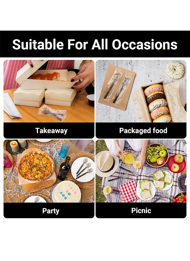 Sweet Life - 100Pcs Plastic Spoons Disposable, 6.8"x1.3" Spoons Plastic , Heavy Duty Spoons Plastic Cutlery Disposable Utensils Silverware Set for Party Bulk Wedding Birthday Holiday Family Gathering, Chocolate Coffee Flavor Ice Cream, Dessert Spoons for Party - Image 1