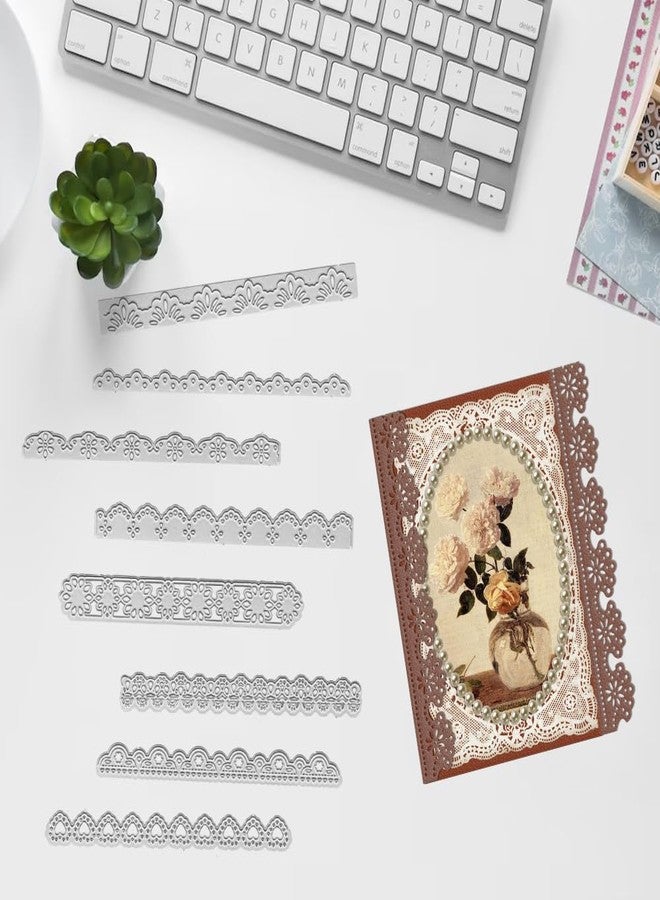 ABTOLS 12 PCS Metal Flower Lace Frame Cutting Dies, Flower Edge Border Die Cuts Embossing Stencils Lace Card Border Template Mould for Card Scrapbooking and DIY Craft Album Paper Card Decor - Image 4