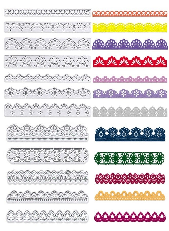 ABTOLS 12 PCS Metal Flower Lace Frame Cutting Dies, Flower Edge Border Die Cuts Embossing Stencils Lace Card Border Template Mould for Card Scrapbooking and DIY Craft Album Paper Card Decor - Image 1