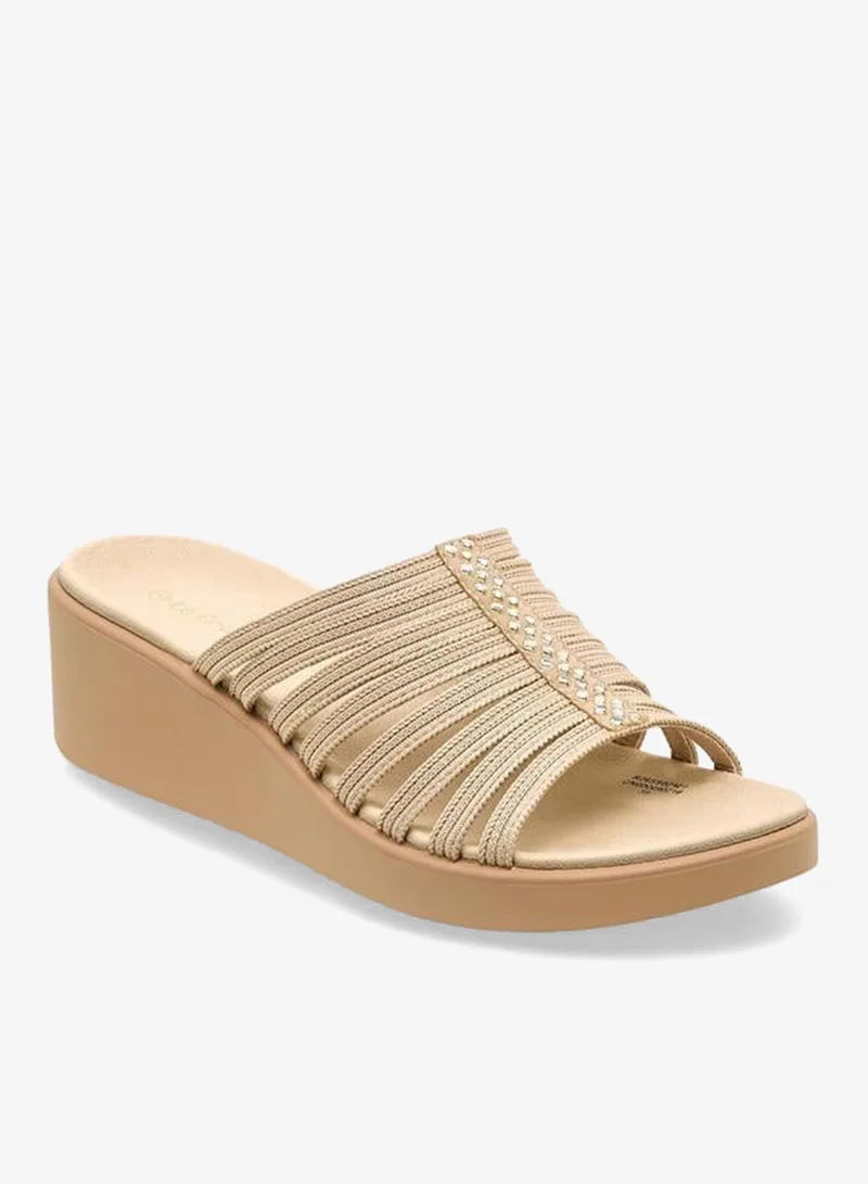 لو كونفورت Women Textured Flyknit Wedge Heel Sandals