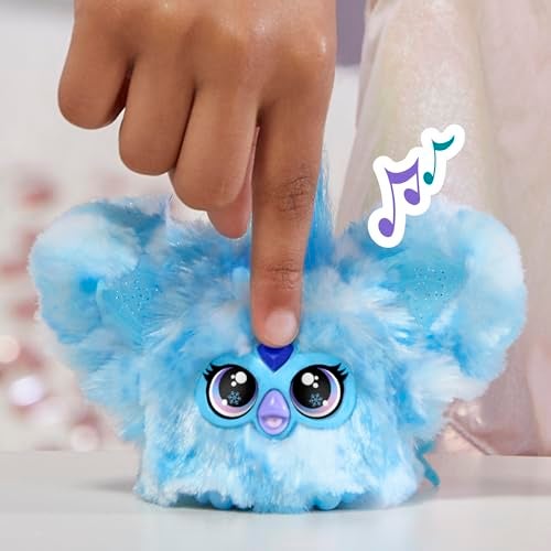 Furby Furblets SNO-Way Holiday Edition Mini Friend, 45+ Sounds, Holiday Music, Speaks Only Furbish, Electronic Plush Toys for Girls & Boys, Interactive Pets, Blue & White, 6+ - Image 4