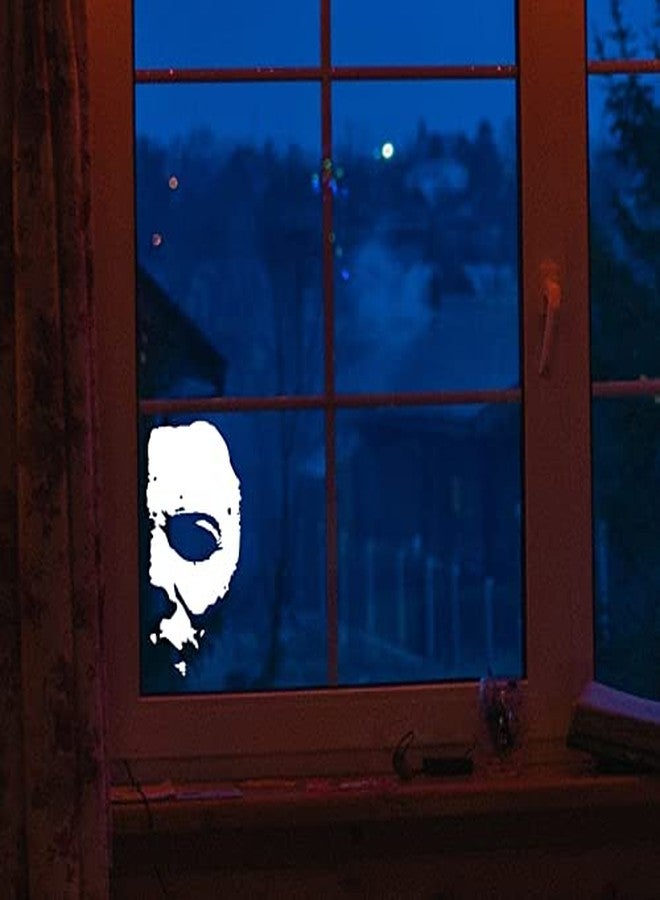 MAZ Distributions Michael Myers Creepy Half Face 6" Inch White Vinyl Decals Scary Horror Movies Creepy Halloween Stickers for Cars, Laptops White MAZ-341 - Image 2