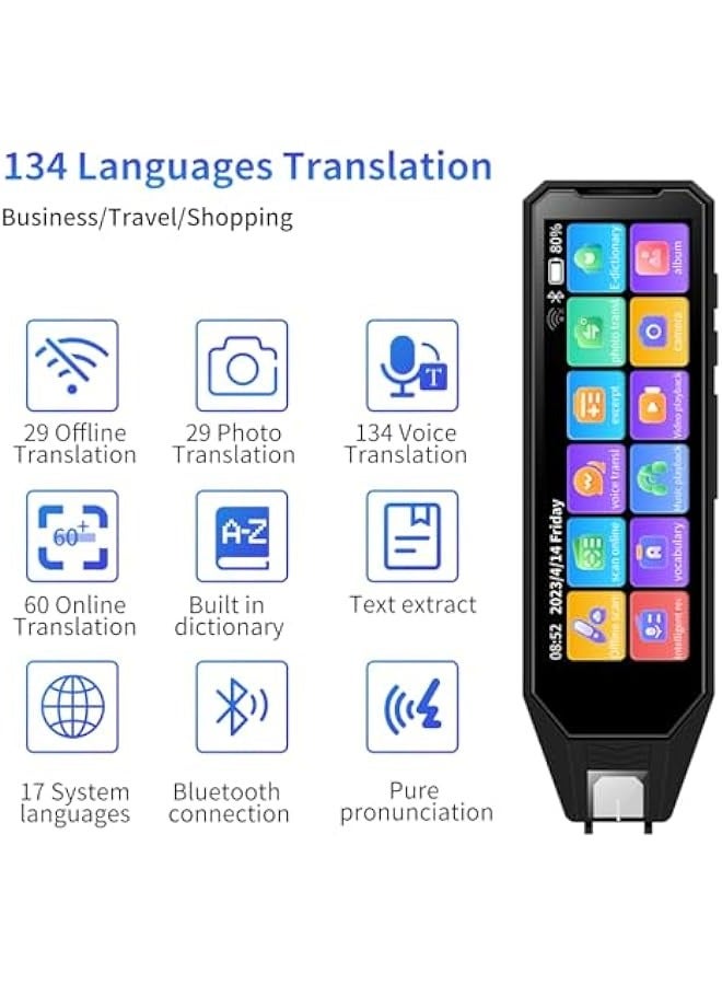 ANKOVO Reading Pen Translator Scanner with 134 Languages 5.5-Inch Super Screen - Ideal for Students and Adults (Black) - Image 5