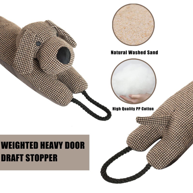 Marwood Under Door Draft Stopper Decorative Wind Stopper 36 inch for Door & Window, Weighted Animal Air Draft Stopper for Bottom of Door with Hanging Loops - Brown Dog - Image 3