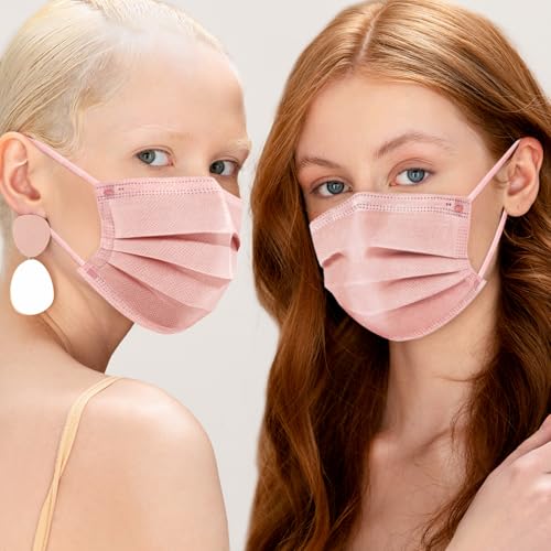 ZIYE 100 Pcs Non-medical Disposable Face Masks - Breathable Non-woven Maskial Mouth Cover 3 Layer with Nose Clip Elastic Earloop Multicolor - Image 5