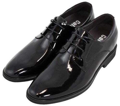 Calden Men's Invisible Height Increasing Elevator Shoes - Black Patent Leather Lace-up Formal Tuxedo Oxfords - 3 Inches Taller - K911929 - Size 11 D(M) US - Image 4