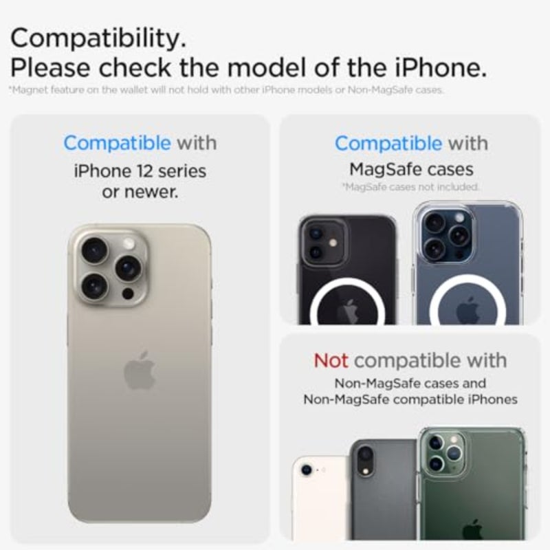 حامل البطاقة المغناطيسية Valentinus MagFit 2/3 بطاقات متوافقة مع iPhone 16/15/14/13/12 موديلات Magsafe Wallet - Image 2