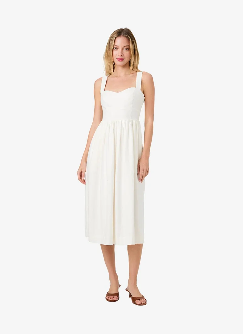 Women's Sum Wht Aspen Linen Midi Dress