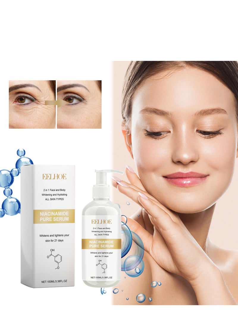 إيلهو سيروم توهج تصحيح البقع الداكنة ، مصل النياسيناميد للوجه ، مصل حمض الهيالورونيك ، مزيل التصبغ ، مصل الوجه للنساء ، ترطيب عميق ، مضاد للشيخوخة وتقليص التجاعيد 100 مل - Image 1