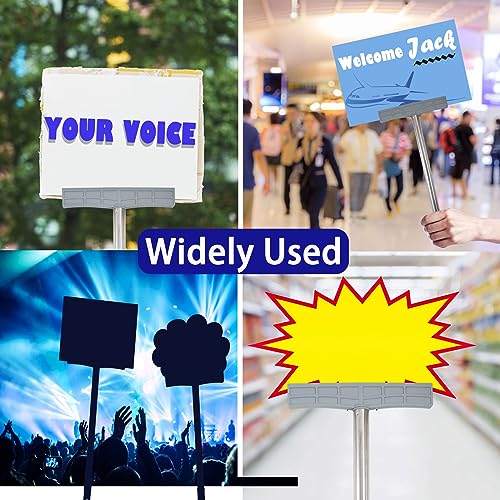 SnowTing 2 PCS Stainless Steel Handheld Sign Holder, Professional Display Pole Sign Stand for Events Meetings Tours Two-Sided Signs Versatile Easy Grip Billboard for Airports Exhibitions Parades, No Signboard - Image 4