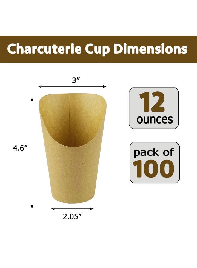 CAMKYDE 100 Pcs French Fries Holder, 12oz Disposable Paper French Fry Cups Charcuterie Cups for all Occasions (12oz) - Image 2