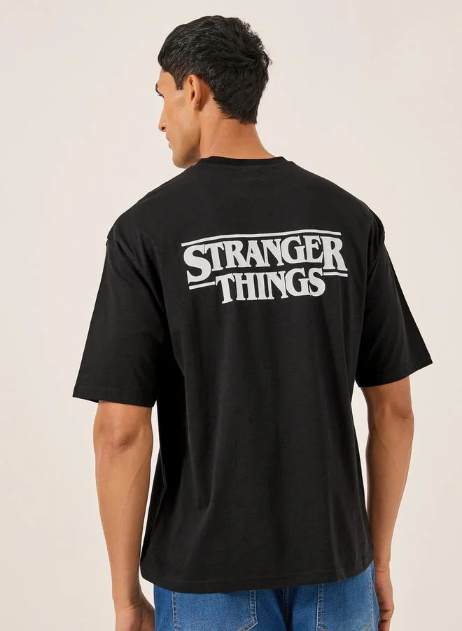 Styli Stranger Things Character Graphic Print Oversized T-Shirt