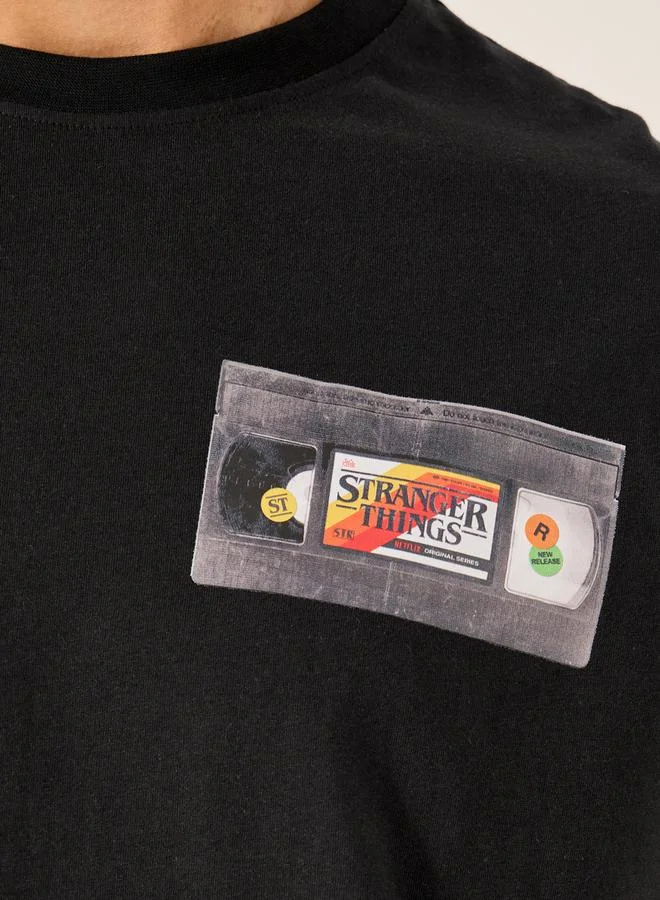Styli Stranger Things Character Graphic Print Oversized T-Shirt