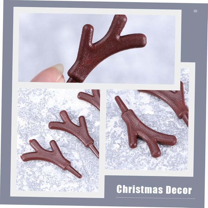 Vintage Style Christmas Craft Snowman Antler Accessories 120pcs Branch Decor - Image 3