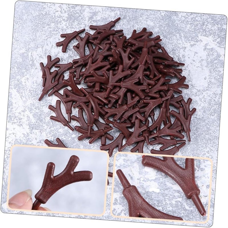 Vintage Style Christmas Craft Snowman Antler Accessories 120pcs Branch Decor - Image 5