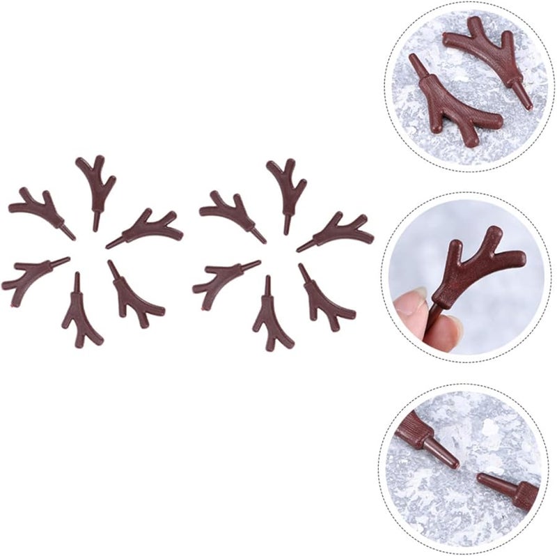 Vintage Style Christmas Craft Snowman Antler Accessories 120pcs Branch Decor - Image 4