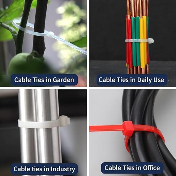 XINGO 1000 PCS Red Zip Ties 12 Inch, 60 LBS Tensile Strength, Self-Locking Nylon Plastic Nylon PA66 Wire Ties for Indoor and Outdoor Use - Image 5
