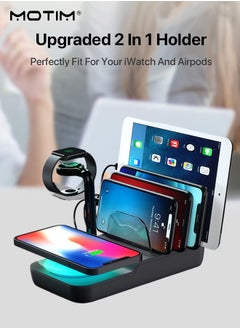 Motim 65W USB Charging Station Multiple USB Charger Station for Multible Devices mixed Cables Included, Charging Organizer for Phones,Tablets, and Other Electronics  - Image 2