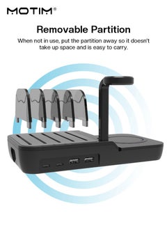 Motim 65W USB Charging Station Multiple USB Charger Station for Multible Devices mixed Cables Included, Charging Organizer for Phones,Tablets, and Other Electronics  - Image 3