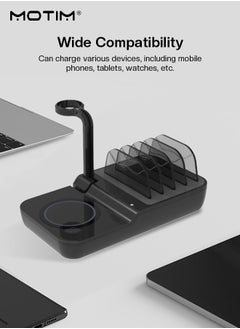 Motim 65W USB Charging Station Multiple USB Charger Station for Multible Devices mixed Cables Included, Charging Organizer for Phones,Tablets, and Other Electronics  - Image 4