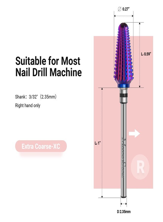 MelodySusie Professional Tornado Nail Drill Bits, 3/32'' Carbide Tungsten Multi-function Bits, Suitable for Manicure Pedicure Cuticle Gel Polishing, Salon Bits, Purple, Series Bit-X, XC - Image 5
