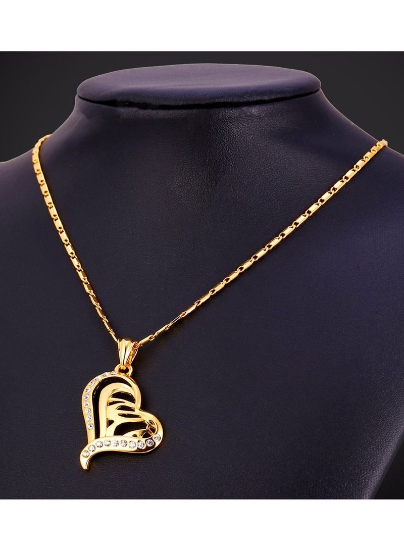 DubaiGallery Fashion Jewelry Highly craftsmanship Hearts Islamic Allah Pendant Charms Necklace Religious Muslim Jewelry Gift For Women Gold Color Jewelry - Image 4