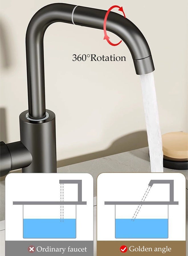 DUNISO Kitchen Sink Faucet Multifunctional 720°Swivel Spray Chrome Plating Robotic Arm Faucet Hot and Cold Dual Use L-Form Waterfall Kitchen Taps with 60cm Hose for Kitchen and Bathroom Washbasin Sink - Image 2