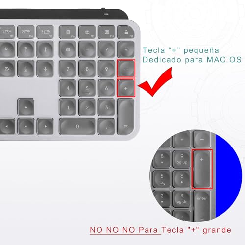 Digi-Tatoo Keyboard Cover for MAC Version Logitech MX Keys S/MX Keys/Craft Keyboard (EU/UK ISO Layout, 7 Shape Enter Key with Numeric Keys) - Keyboard Protector - Image 4