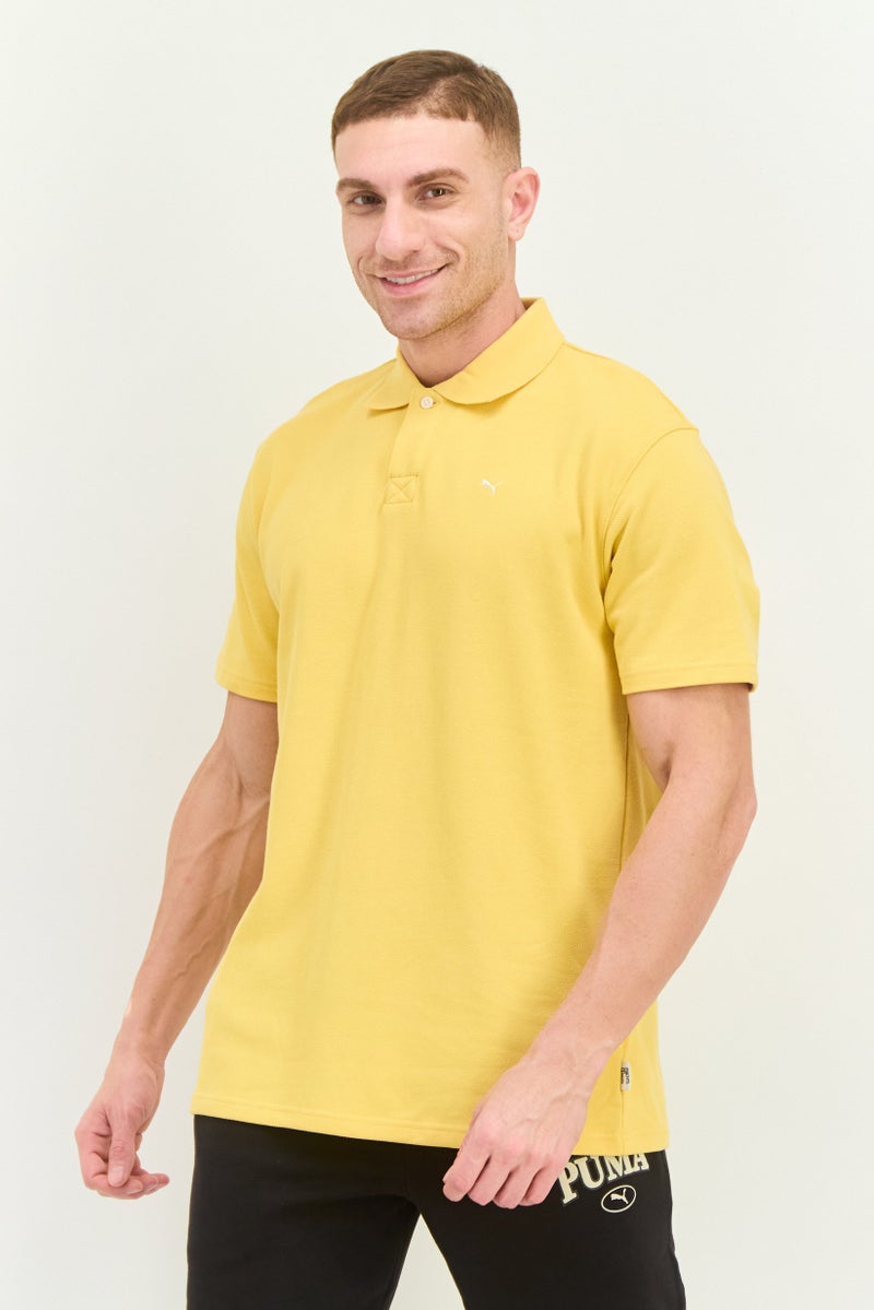 Puma x Select Men Sportswear Fit Short Sleeve Outdoor Polo Shirt, Yellow - Image 1