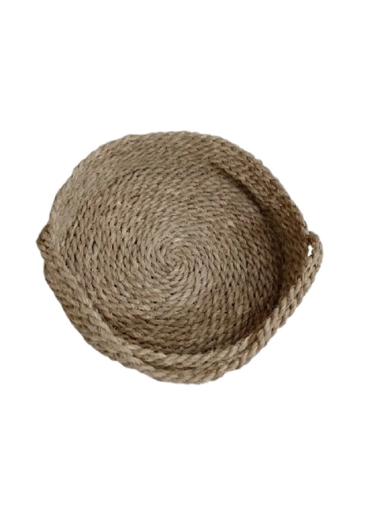Natural Halfa Round Basket with  - Size 37cm  - Image 2