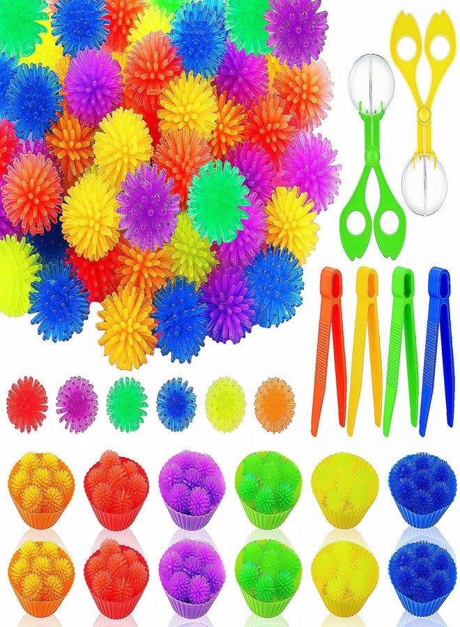 Bbiamsleep 78 Pcs Sensory Bin Filler Sensory Bin Items Fine Motor Skills Include Colorful Hedge Balls Tweezers Scissors Clips Sorting Cup for Sorting Counting Training - Image 1