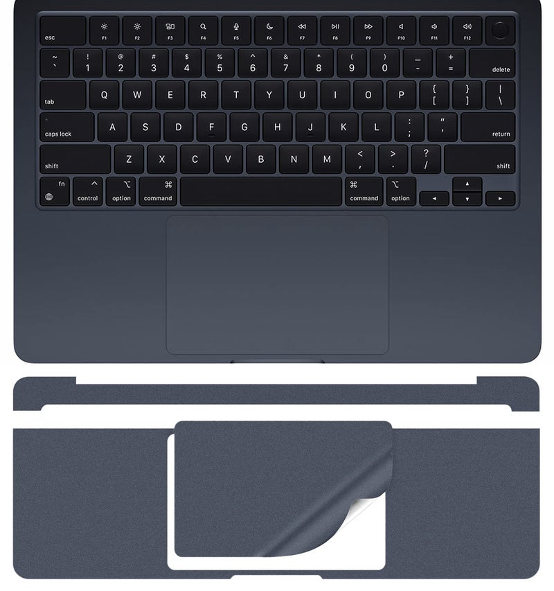 CaseBuy حامي راحة اليد الكامل CaseBuy (4 في 1) لجهاز MacBook Air M2 M3 M4 2025-2022 13.6" A2681 A3113 A3240 غلاف واقي ضد الخدوش للوحة المفاتيح لجهاز MacBook Air M2 M3 M4 13.6" - منتصف الليل - Image 1