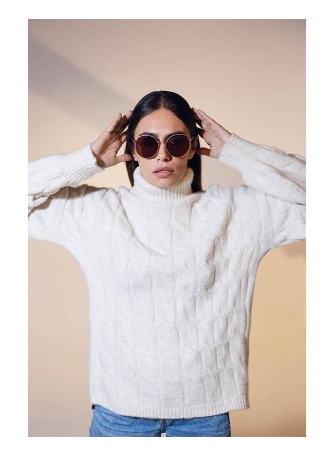 ليا نظارة شمسية دائرية للحماية من الأشعة فوق البنفسجية للنساء، نظارة شمسية ليا دائرية الشكل بإطار فضي مع عدسة وردية اللون (S12649A-ML66C2) - Image 3