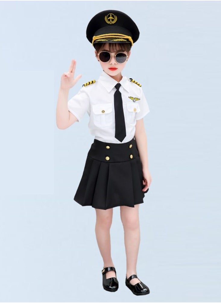 Al Aoyama - Airline Pilot Costume for Kids Airline Captain Uniform for Career Day Dress Up - Image 1
