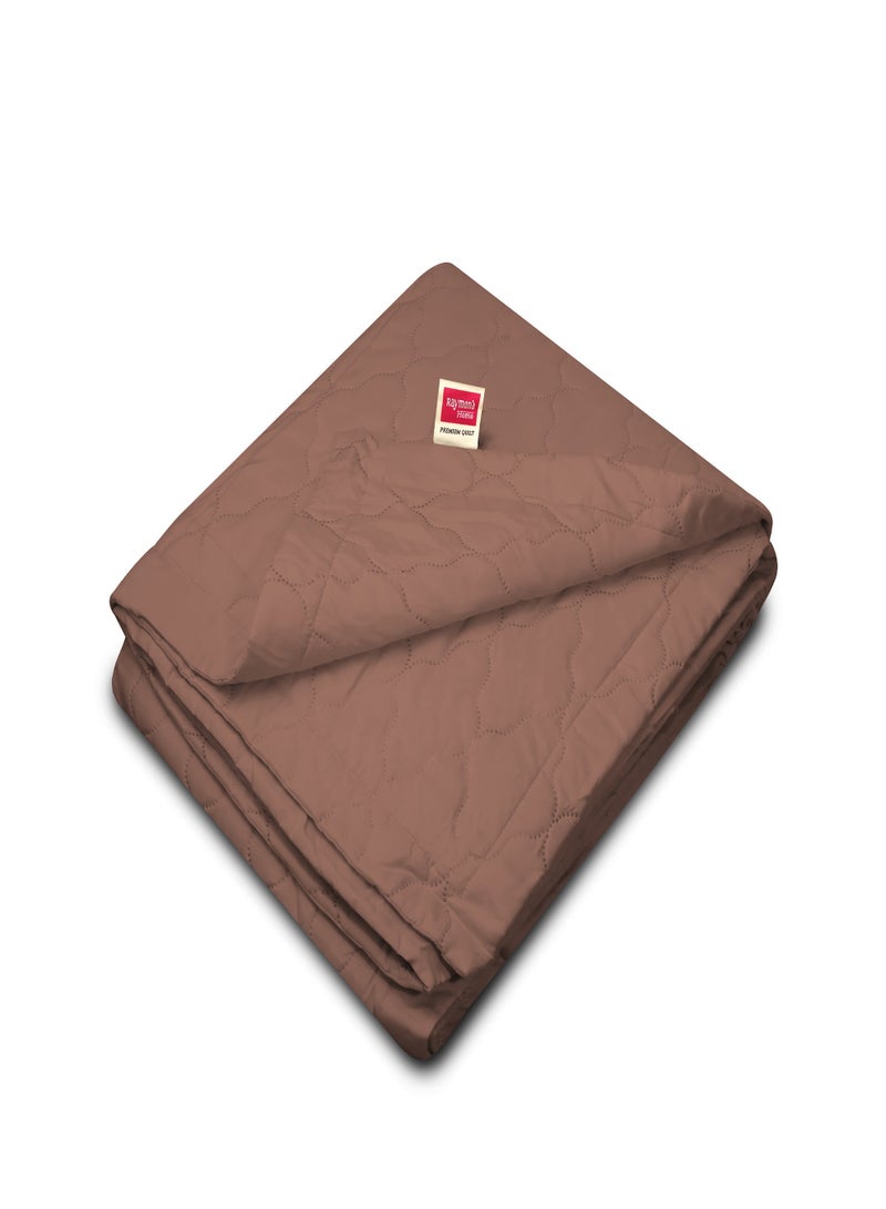 Raymond Raymond Home Microfiber Quilt All Season AC Soft Lightweight Blanket Single Bed Peach Finish  100 GSM - Color  Brown (229 x 152 CM) - Image 1