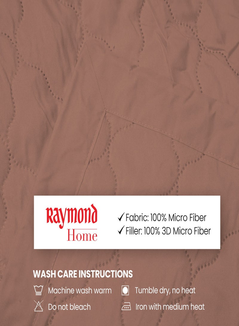 Raymond Raymond Home Microfiber Quilt All Season AC Soft Lightweight Blanket Single Bed Peach Finish  100 GSM - Color  Brown (229 x 152 CM) - Image 5