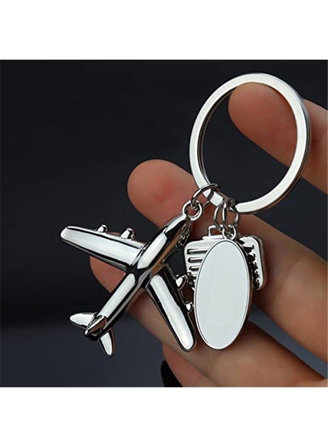 Keychain Airplane Model Luggage Tag Pendant Keyring Metal Key Ring Charm Jewellery Birthday Gift Keychains Key Chain - Image 1