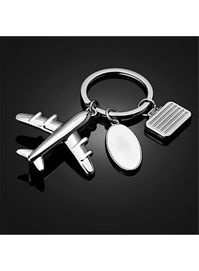 Keychain Airplane Model Luggage Tag Pendant Keyring Metal Key Ring Charm Jewellery Birthday Gift Keychains Key Chain - Image 2