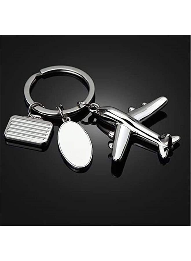 Keychain Airplane Model Luggage Tag Pendant Keyring Metal Key Ring Charm Jewellery Birthday Gift Keychains Key Chain - Image 3
