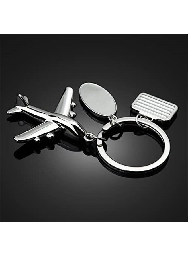 Keychain Airplane Model Luggage Tag Pendant Keyring Metal Key Ring Charm Jewellery Birthday Gift Keychains Key Chain - Image 4