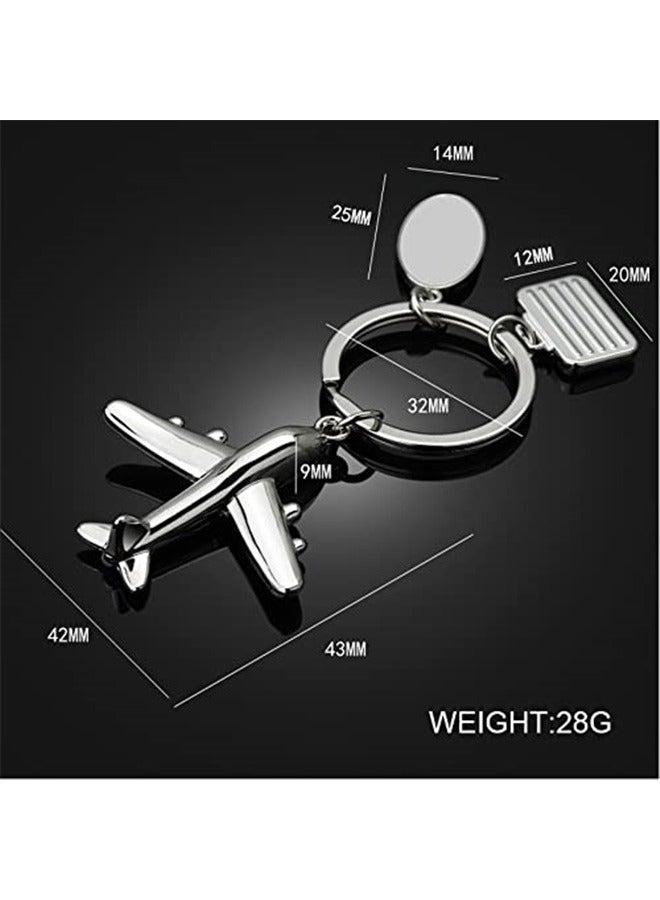 Keychain Airplane Model Luggage Tag Pendant Keyring Metal Key Ring Charm Jewellery Birthday Gift Keychains Key Chain - Image 5