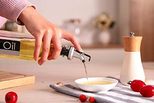 NOBILEA Glass Oil Dispenser Vinegar Dispenser BPA Free Salad Dressing Cruet Glass Bottle Olive Oil Bottles Dispenser Pack of 2 - Image 2