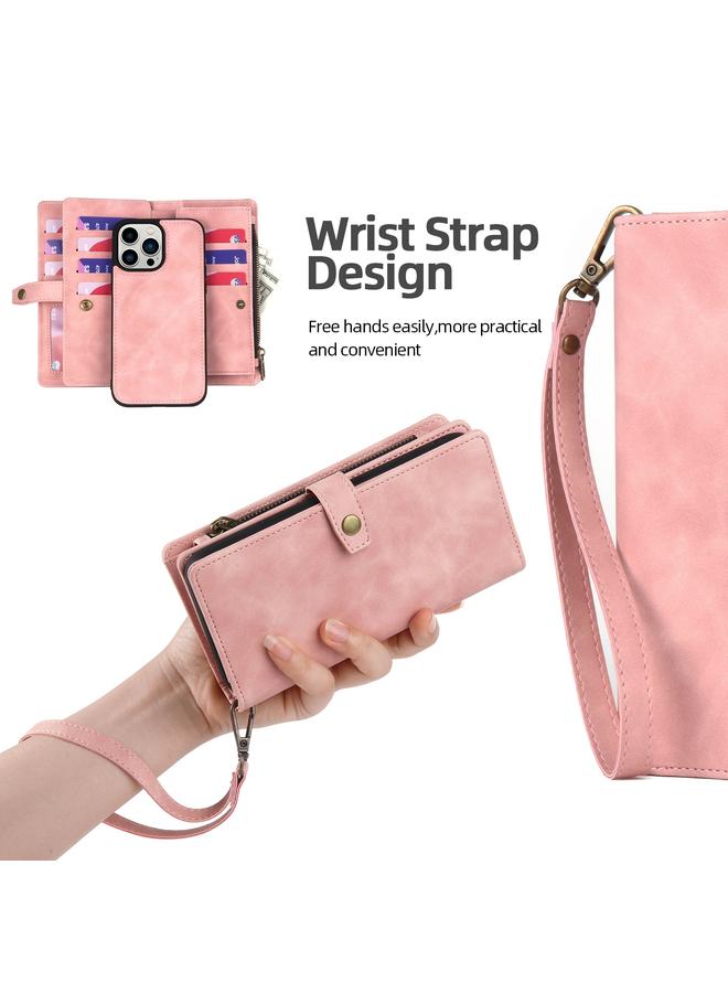 Zaboon Case For iPhone 12 Pro Max Zipper Wallet Magnetic Detachable Leather Phone Case - Image 4