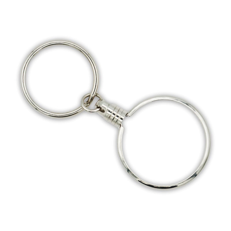 The Token Shop Token Shop AA Coin Holder Keychain for 34 mm x 2 mm Triplate Sobriety Chip Recovery Medallions, Alcoholics Anonymous Tokens, NA Coins, 2-Sided Display Key Ring, Sober Gifts for Men and Women (Silver) - Image 1
