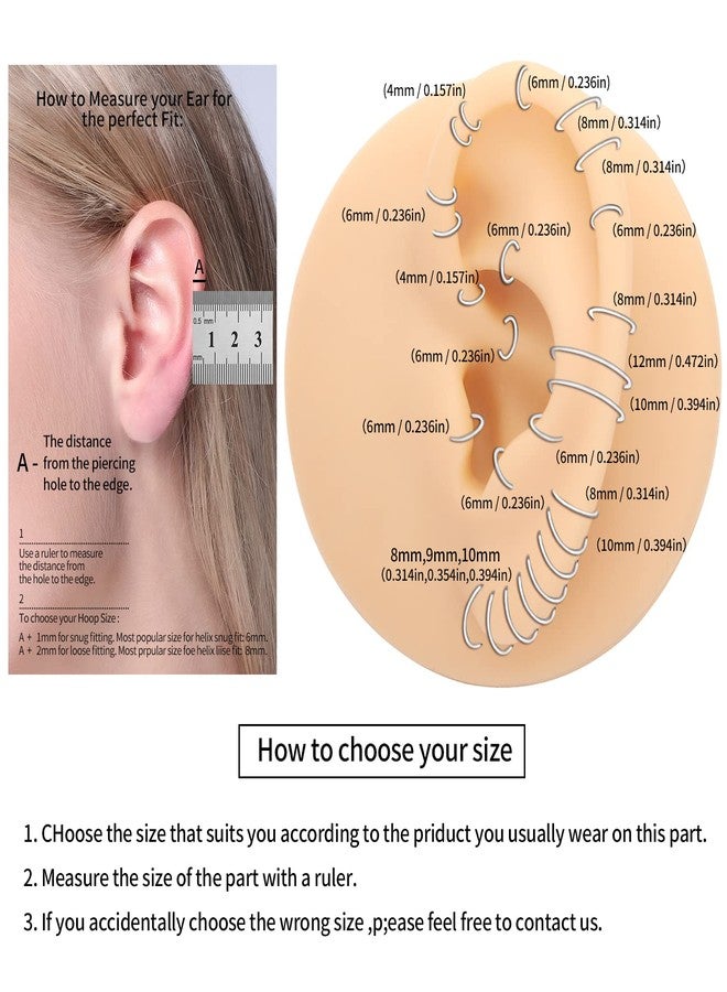 فوجو مجوهرات ثقب الأذن من التيتانيوم VOJO 16G G23، حلق غضروفي على شكل قلب للنساء (6 مم، قلب ذهبي) - Image 3