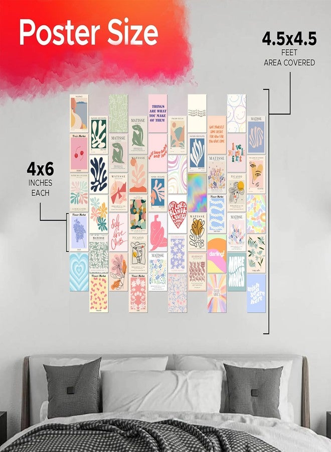 Photo Wall Collage Kit - 50 PCS Danish Pastel Room Decor Aesthetic, Matisse Wall Art for Teen Girl Room Décor | Small Posters for Room Decoration in Beige_3Q3 - Image 5