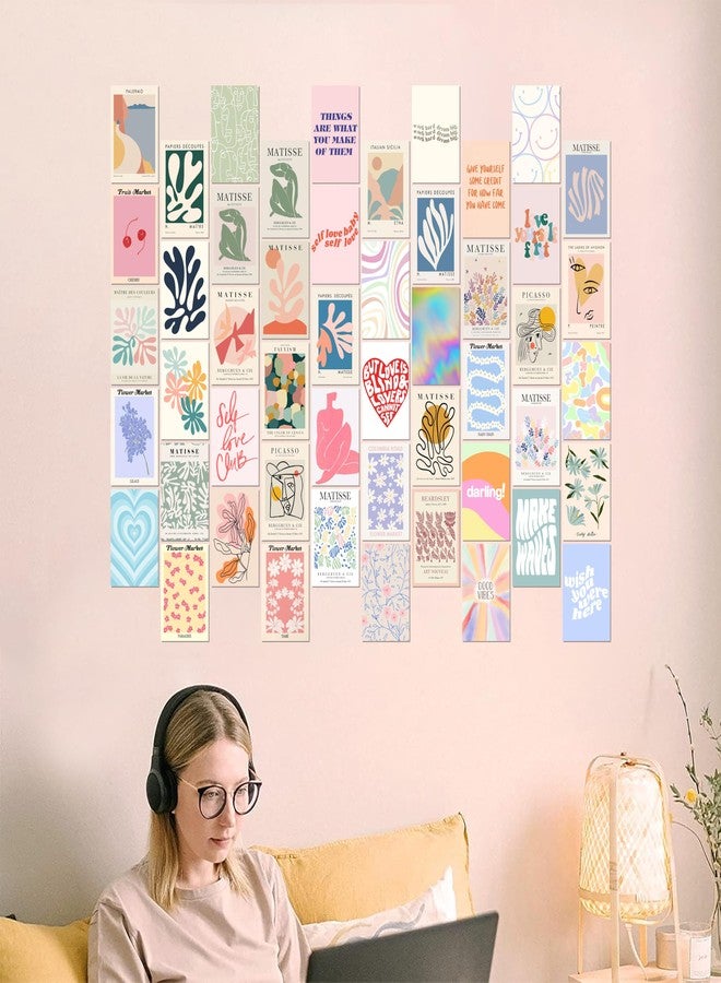 Photo Wall Collage Kit - 50 PCS Danish Pastel Room Decor Aesthetic, Matisse Wall Art for Teen Girl Room Décor | Small Posters for Room Decoration in Beige_3Q3 - Image 2
