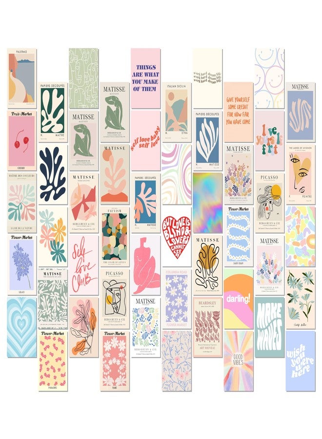 Photo Wall Collage Kit - 50 PCS Danish Pastel Room Decor Aesthetic, Matisse Wall Art for Teen Girl Room Décor | Small Posters for Room Decoration in Beige_3Q3 - Image 1