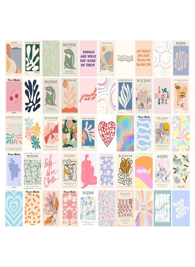 Photo Wall Collage Kit - 50 PCS Danish Pastel Room Decor Aesthetic, Matisse Wall Art for Teen Girl Room Décor | Small Posters for Room Decoration in Beige_3Q3 - Image 4